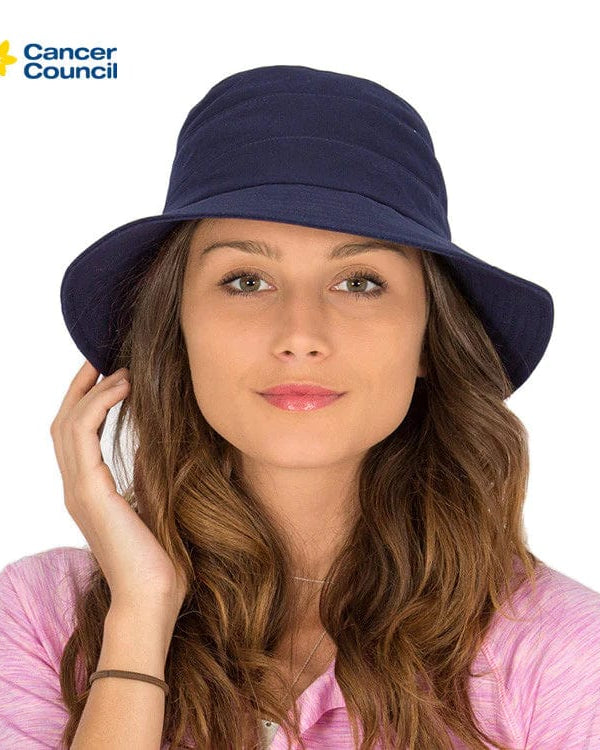 Rigon Headwear Cancer Council Golf Bucket Hat RL76 Splash Swimwear M/L (58cm) / Navy 9328897089535