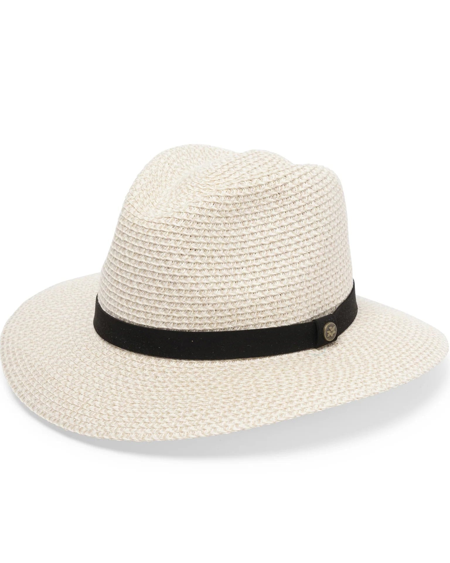 Rigon Headwear Cancer Council Outback Lightweight Fedora RM733 Splash Swimwear Hats Ivory/Black / M/L (58cm) 9328897031664