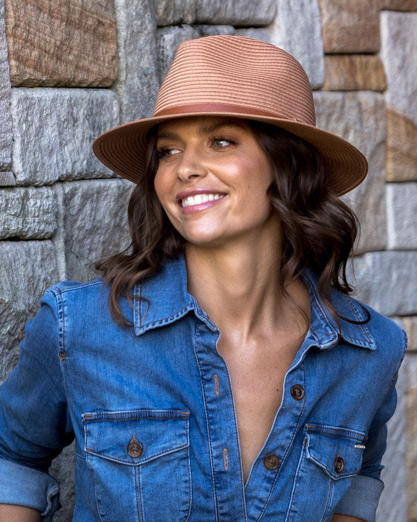 Rigon Headwear Havana Short Brim Fedora Hat Rigon Headwear Havana Short Brim Fedora Hat - Saffron Splash Swimwear Hats