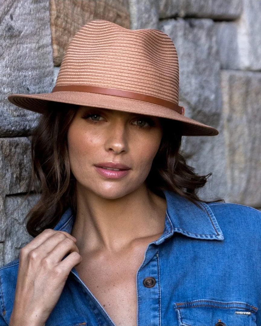 Rigon Headwear Havana Short Brim Fedora Hat TM571 Rigon Headwear Havana Short Brim Fedora Hat - Saffron Splash Swimwear Hats Saffron 9328897025502