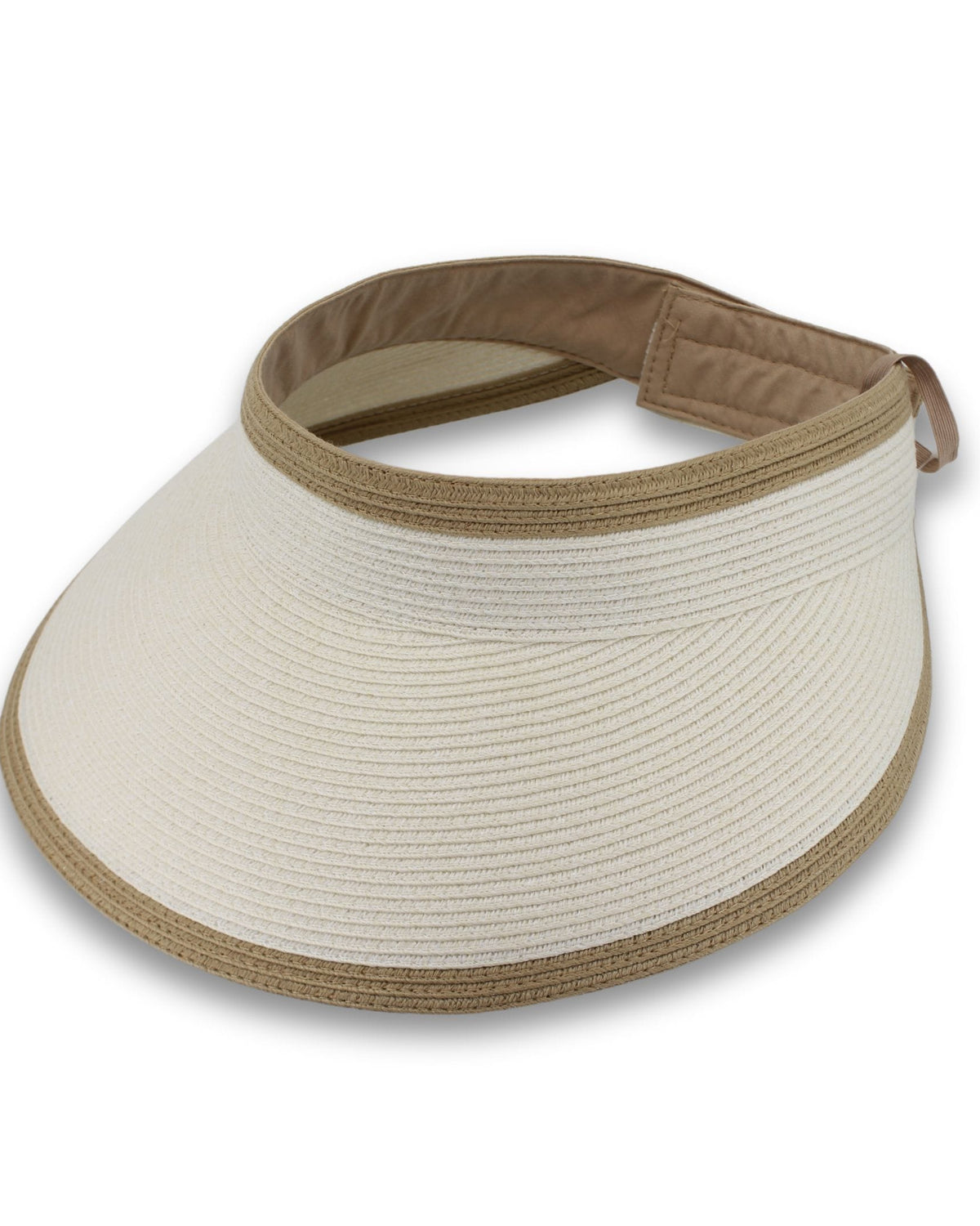 Rigon Headwear Isla Visor - Beige/Chocolate BD670 Isla Visor - Beige/Chocolate Splash Swimwear Hats M/L (58cm) 9328897035518