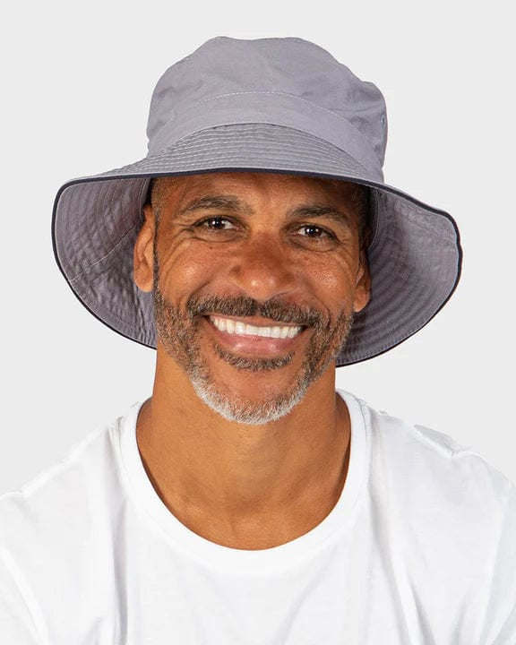 Rigon Headwear Jester Bucket Hat RG84 Splash Swimwear Hats Grey/Navy / M/L (58cm) 9328897027933