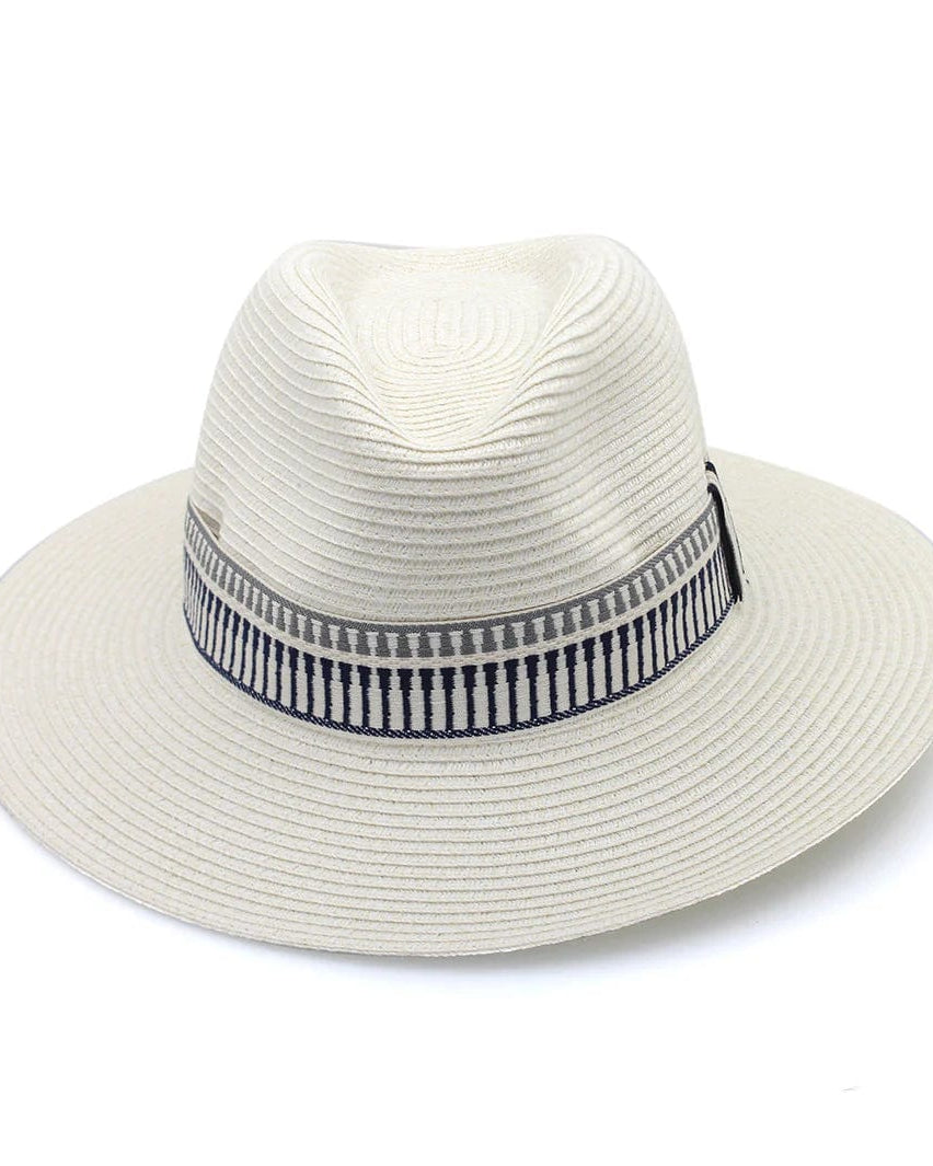 Rigon Headwear Marley Fedora PM802 Cancer Council Marley Fedora Splash Swimwear Hats Ivory / M/L (58cm) 9328897034306