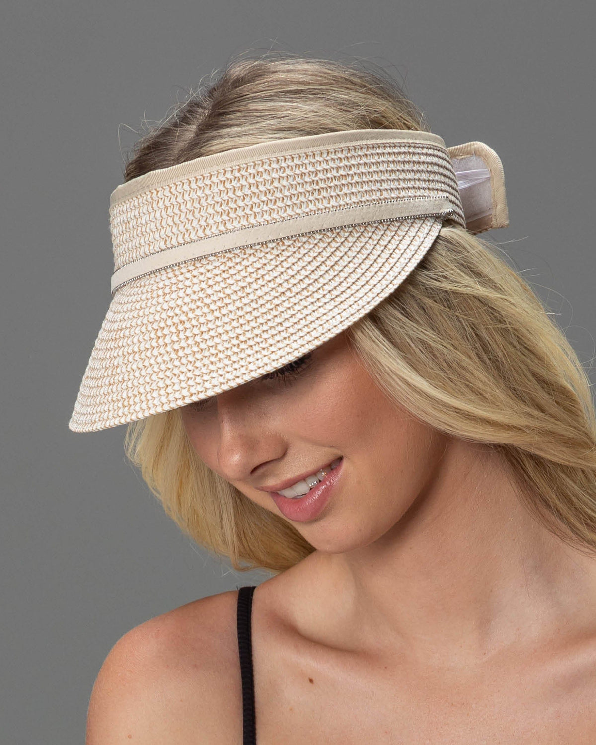 Rigon Headwear Melody Visor Hat RL285 Melody Visor Hat Splash Swimwear Hats M/L / NATURAL 9328897008161