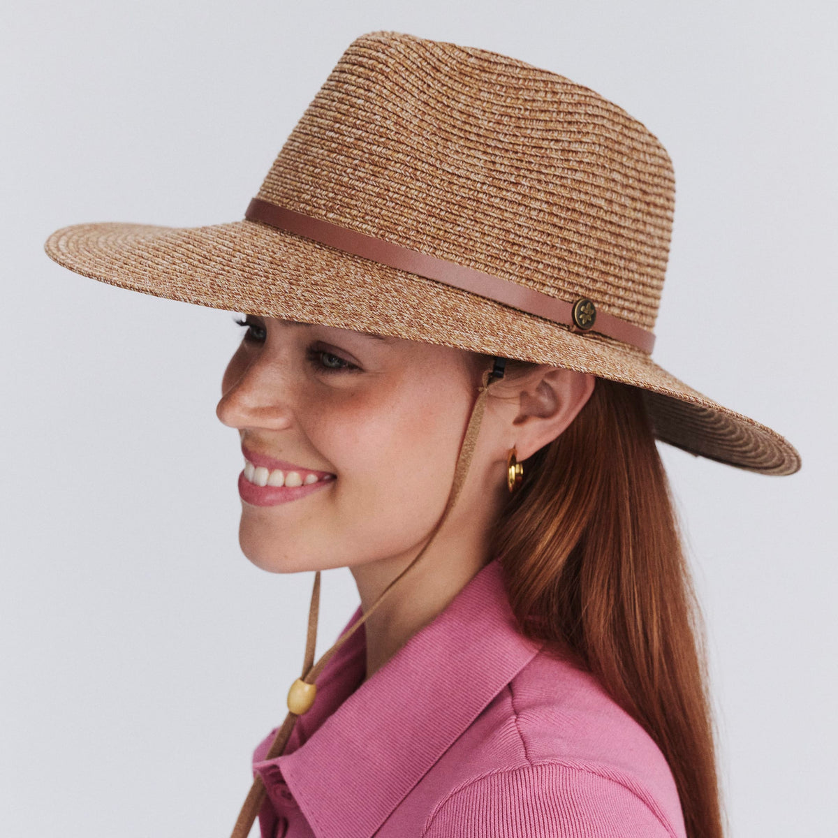 Rigon Headwear Mitzi Wide Brim Fedora - Cinnamon Mitzi Wide Brim Fedora - Cinnamon Splash Swimwear Hats