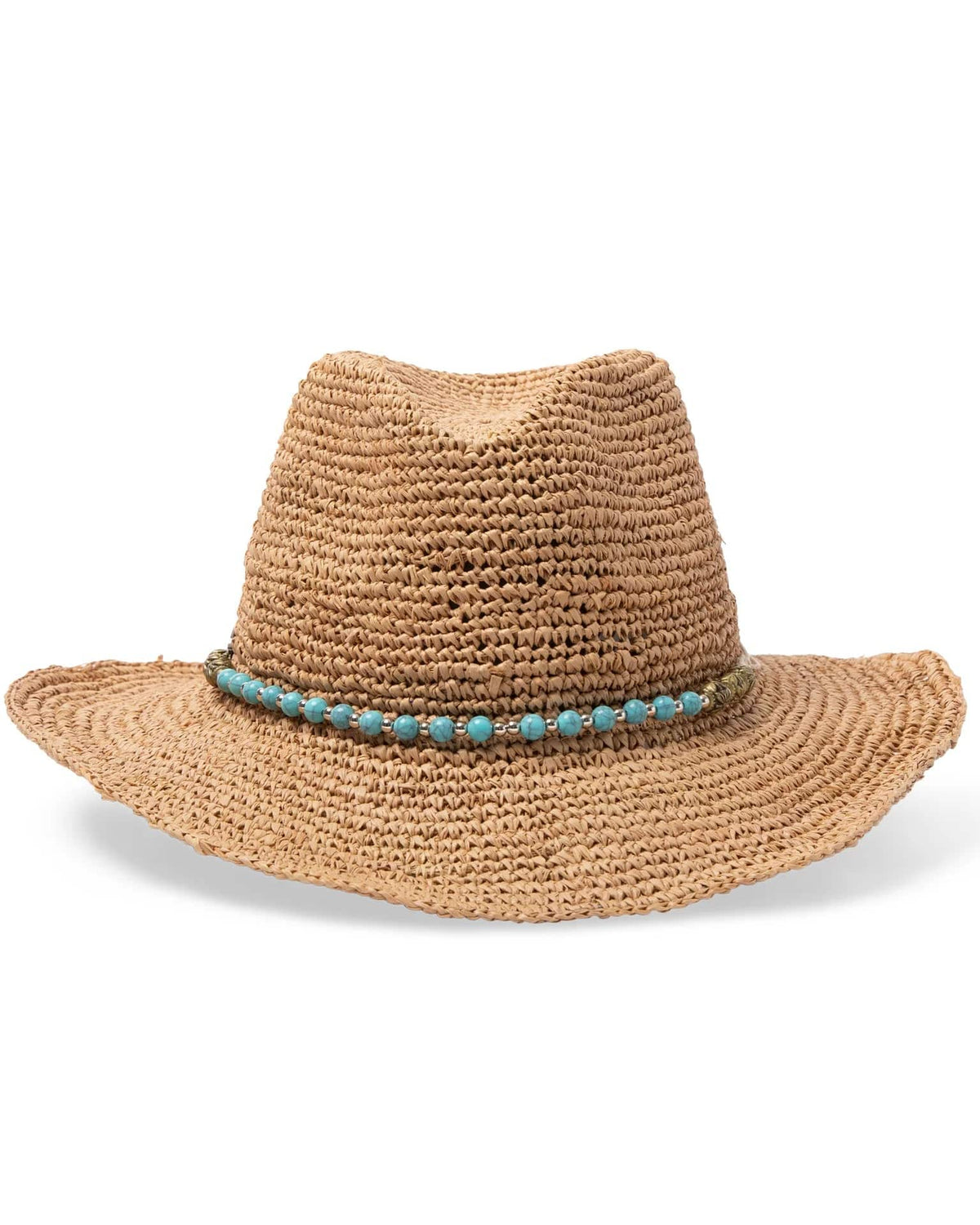Rigon Headwear Tina Cowboy - Natural/Turquoise 7865 Before Dark Flexibraid Hat Splash Swimwear M/L (58cm) 9328897025601