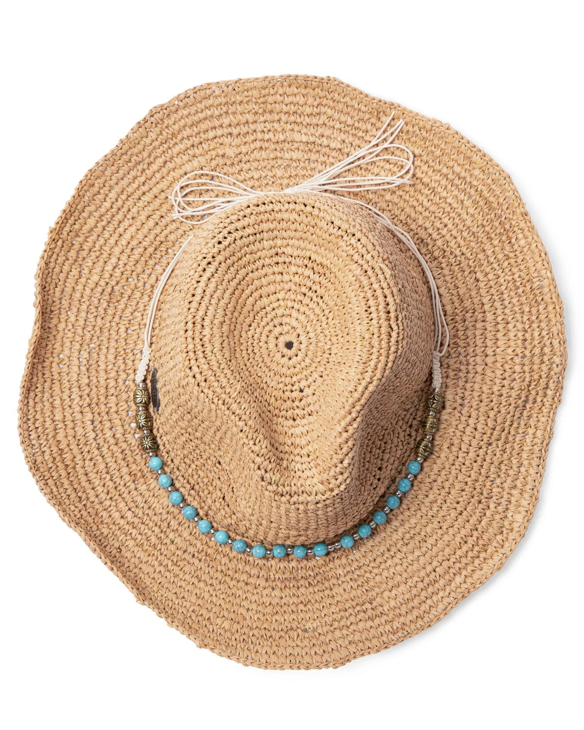 Rigon Headwear Tina Cowboy - Natural/Turquoise 7865 Before Dark Flexibraid Hat Splash Swimwear M/L (58cm) 9328897025601