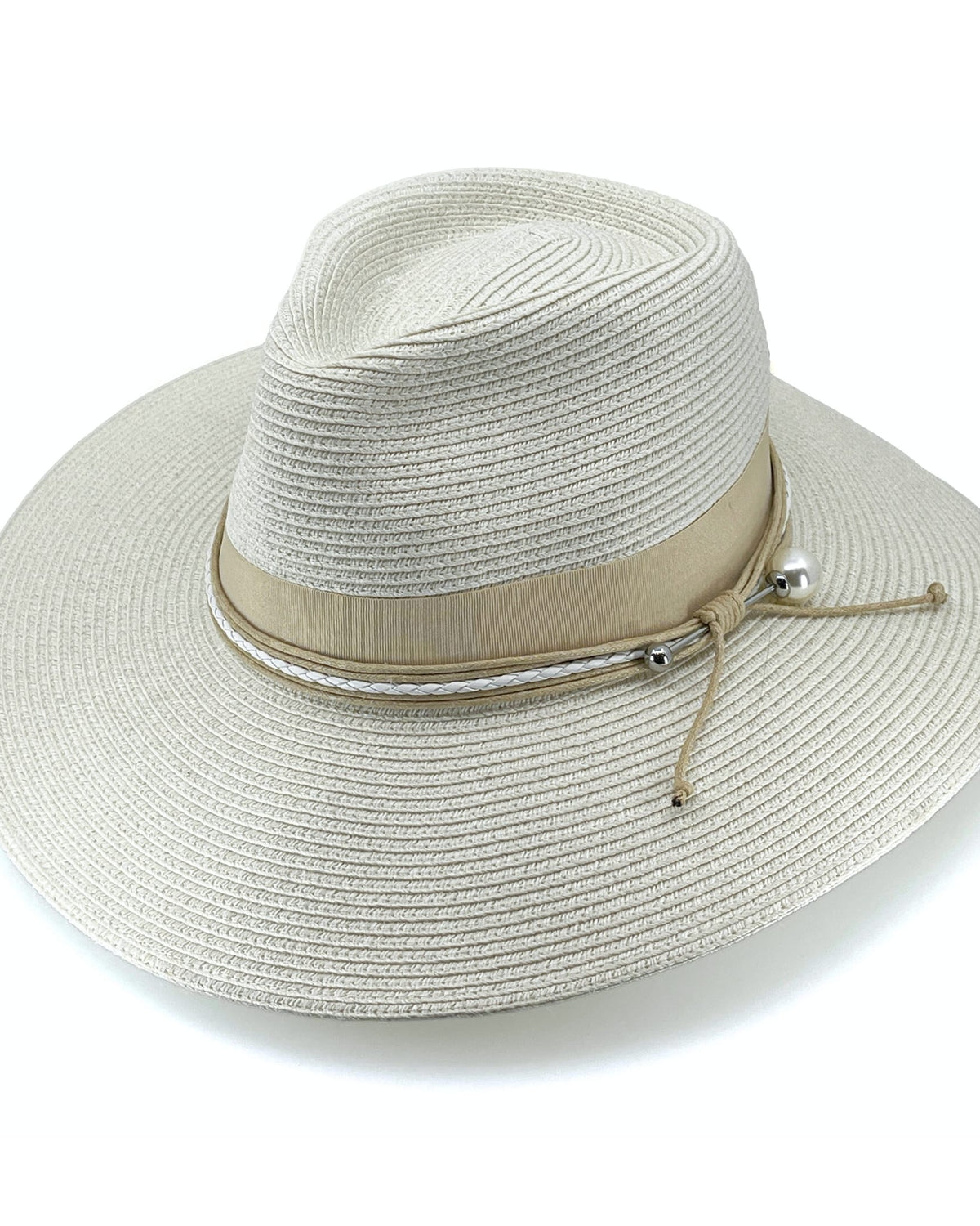 Rigon Headwear Tina M Perla Wide Brim Fedora - Ivory TM712 Tina M Perla Wide Brim Fedora - Ivory Splash Swimwear Hats M/L (58cm) 9328897047115