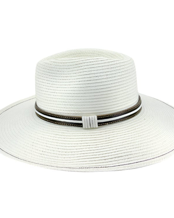 Rigon Headwear Tina M St Tropez Wide Brim Fedora TM699A Tina M Bahama Fedora Splash Swimwear Hats Ivory / M/L 9328897035600