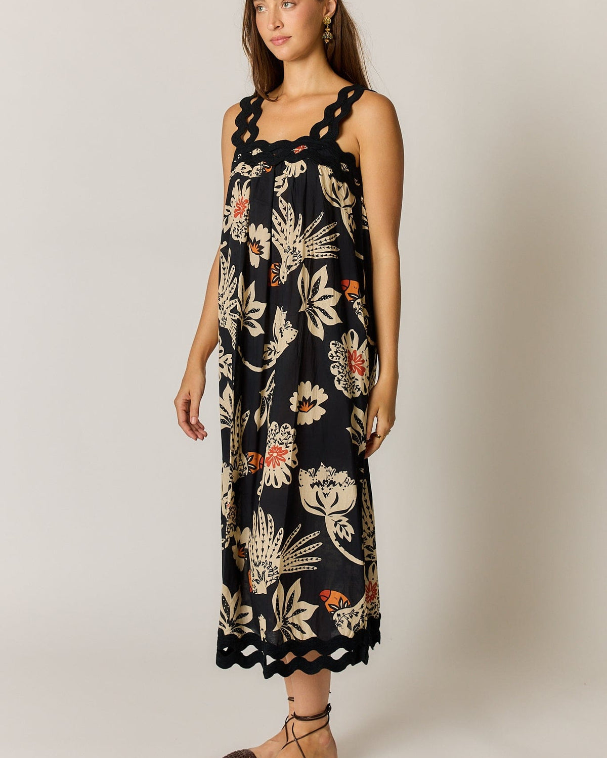 Rubyyaya Rubyyaya Tucan Strap Midi Dress - Black Rubyyaya Tucan Strap Midi Dress - Black Splash Swimwear Dresses
