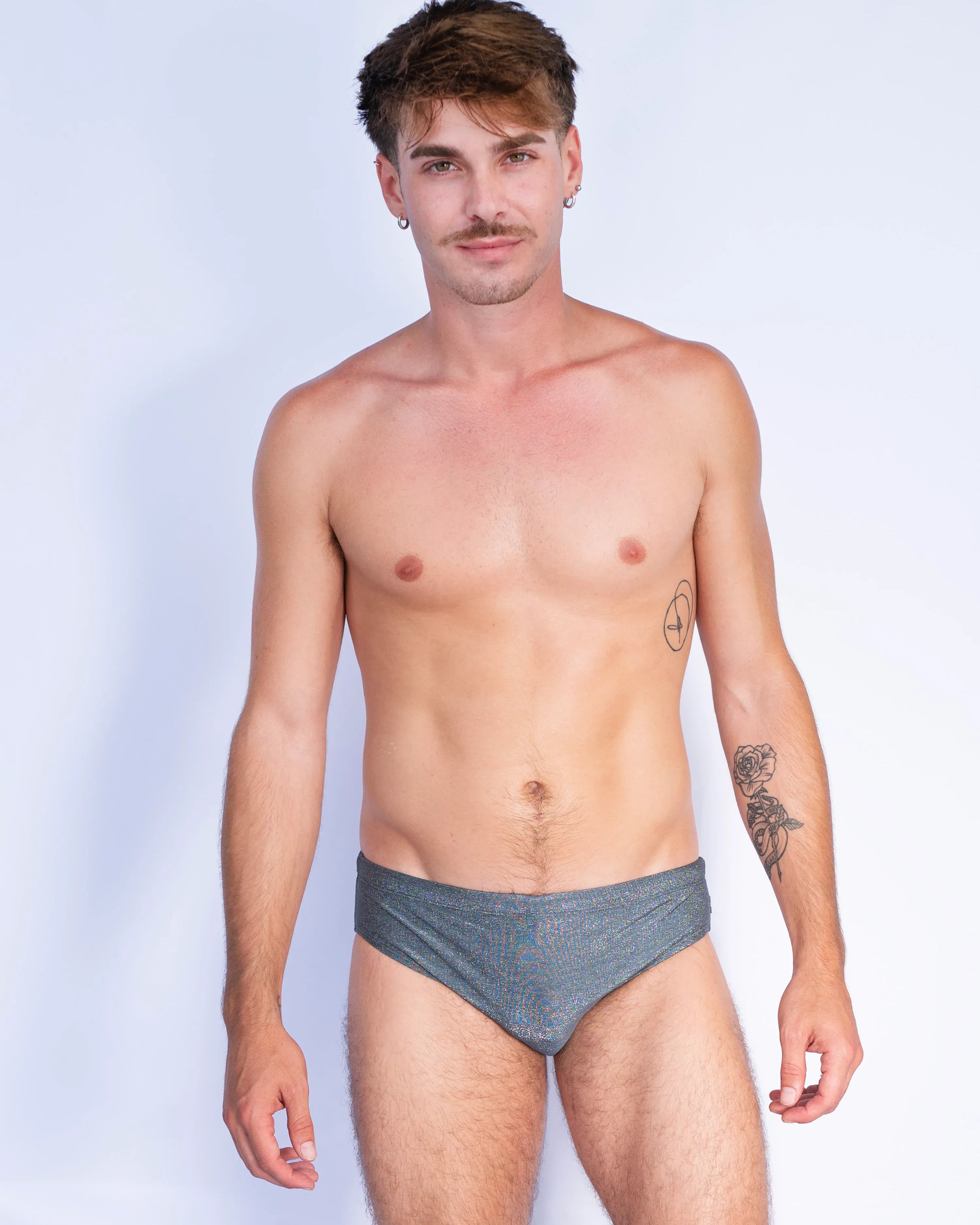 Rudest Rudest Swim Brief - Ash Sparkle Rudest Swim Brief - Ash Sparkle Splash Swimwear Mens Swimwear M 1000031864