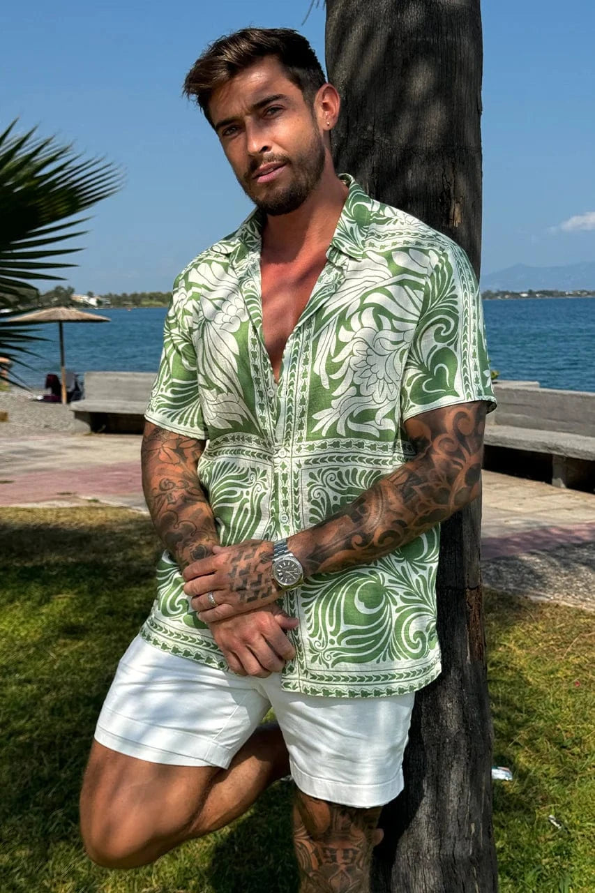 Runaway The Label Havanna Shirt - Green Havanna Shirt - Green Splash Swimwear Clothing