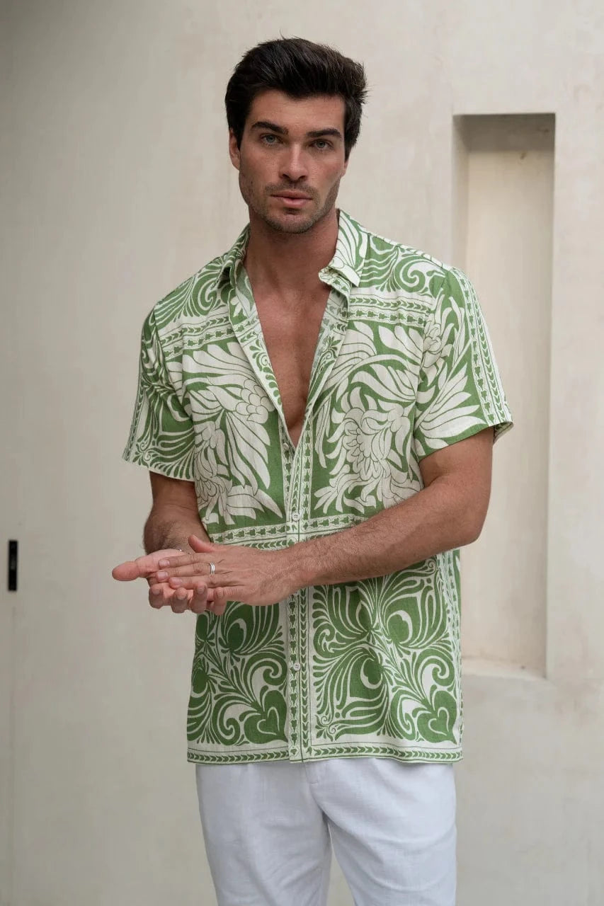 Runaway The Label Havanna Shirt - Green Havanna Shirt - Green Splash Swimwear Clothing