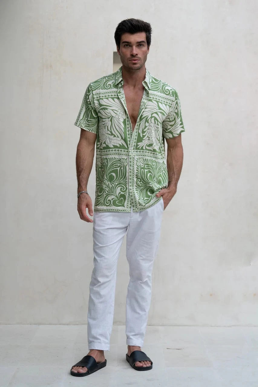 Runaway The Label Havanna Shirt - Green Havanna Shirt - Green Splash Swimwear Clothing
