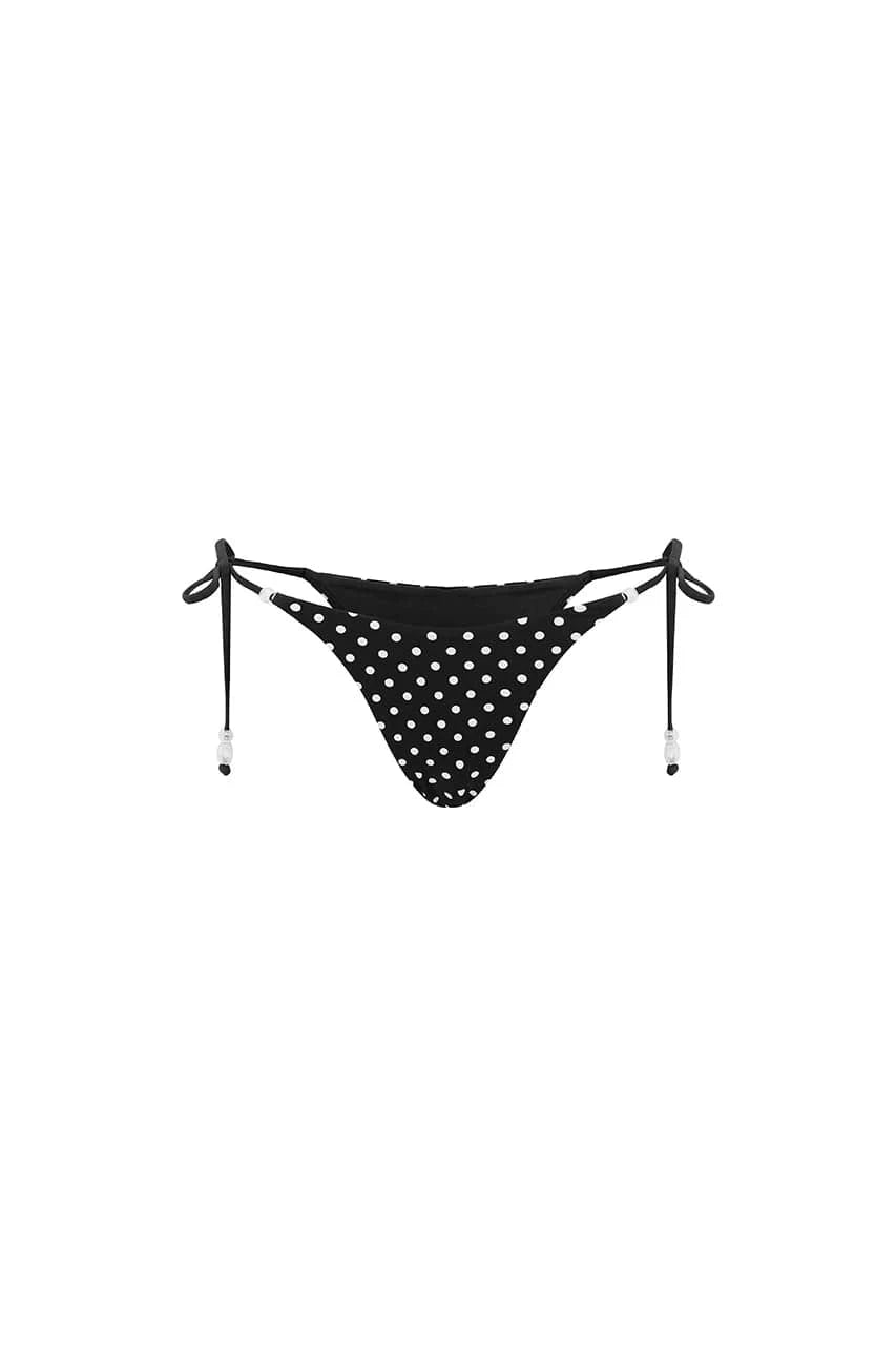 Runaway The Label Lia Bottom - Black Polka Lia Bottom - Black Polka Splash Swimwear Bikini Bottoms