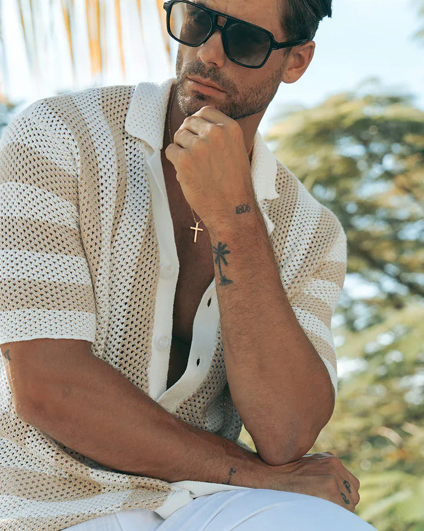Runaway The Label Runaway The Label Theo Knit Shirt Runaway The Label Theo Knit Shirt Splash Swimwear Mens Shirt