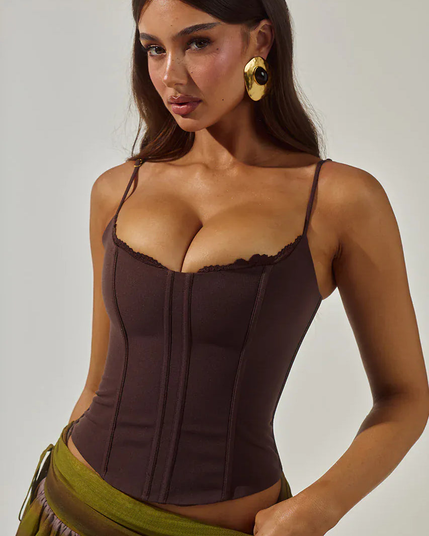 Runaway The Label Runaway The Label Valerie Lace Trim Bustier Runaway The Label Valerie Lace Trim Bustier Splash Swimwear Clothing Top