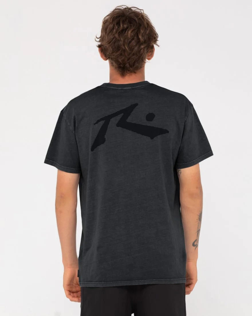 Rusty Comp Wash Short Sleeve Tee - Black Splash Swimwear Mens