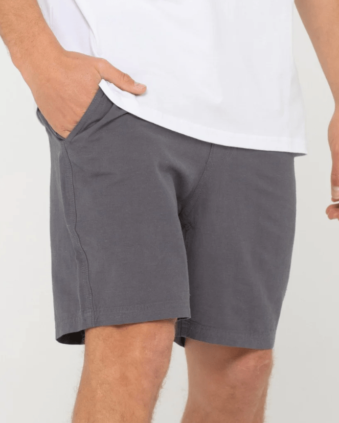 Rusty Mens Overtone Linen Elastic Short