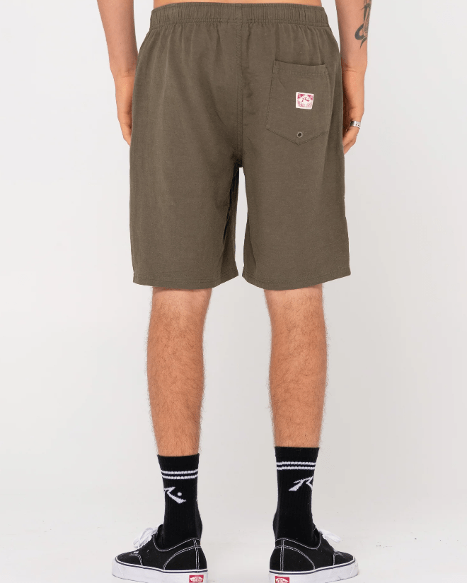 Rusty Mens Overtone Linen Elastic Short