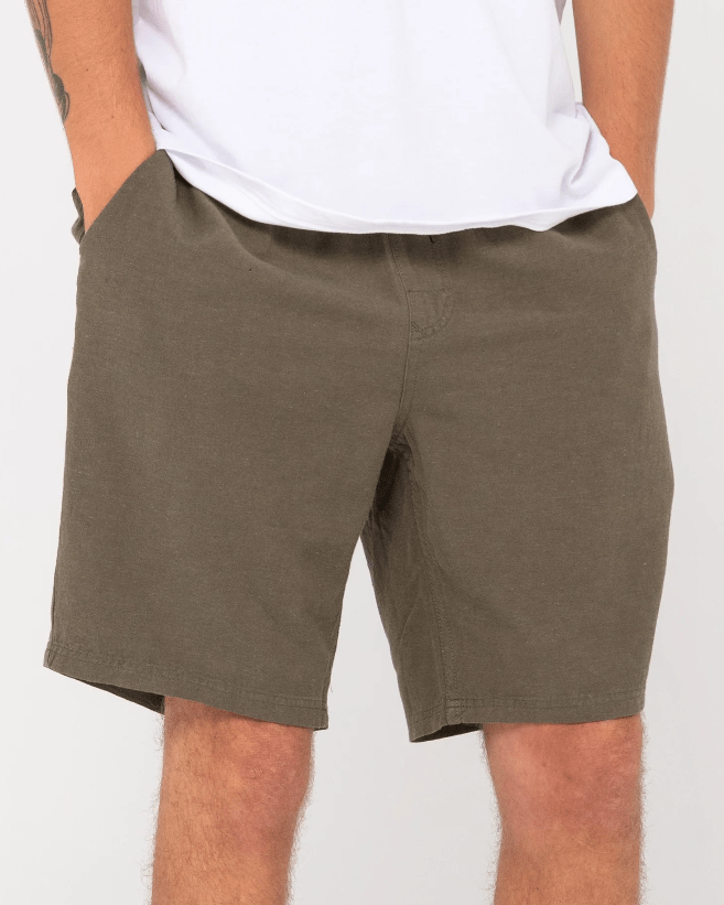 Rusty Mens Overtone Linen Elastic Short
