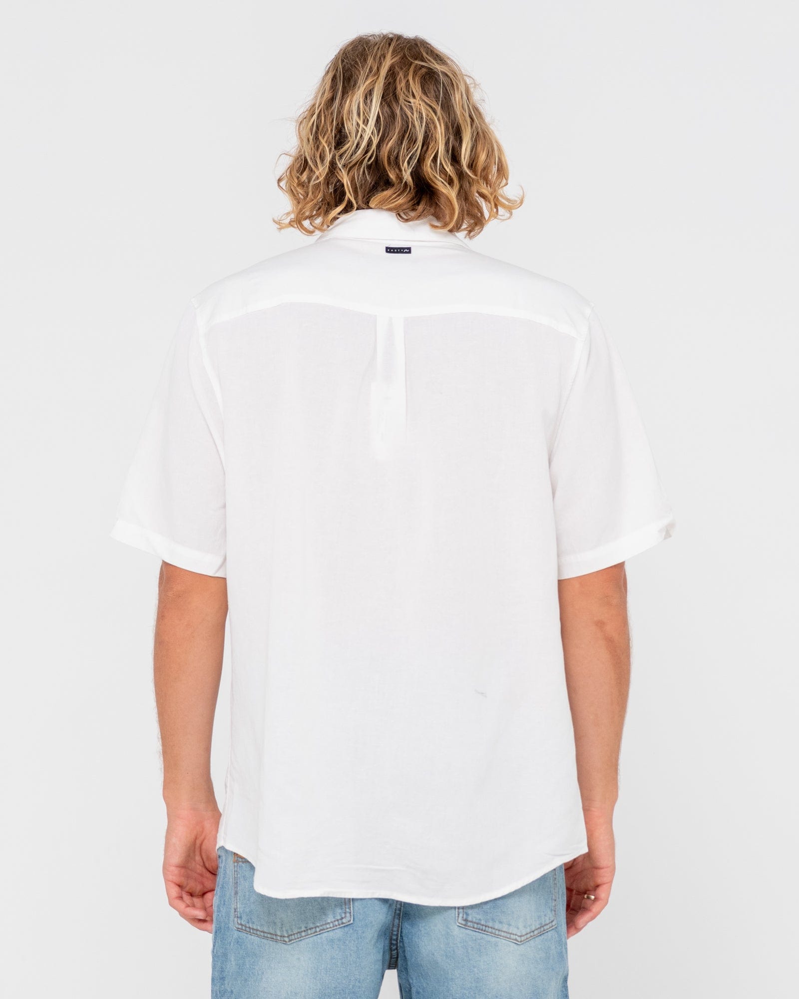 Rusty Overtone Short Sleeve Linen Shirt Rusty Vital Rusty Graphic Tee Splash Swimwear Mens