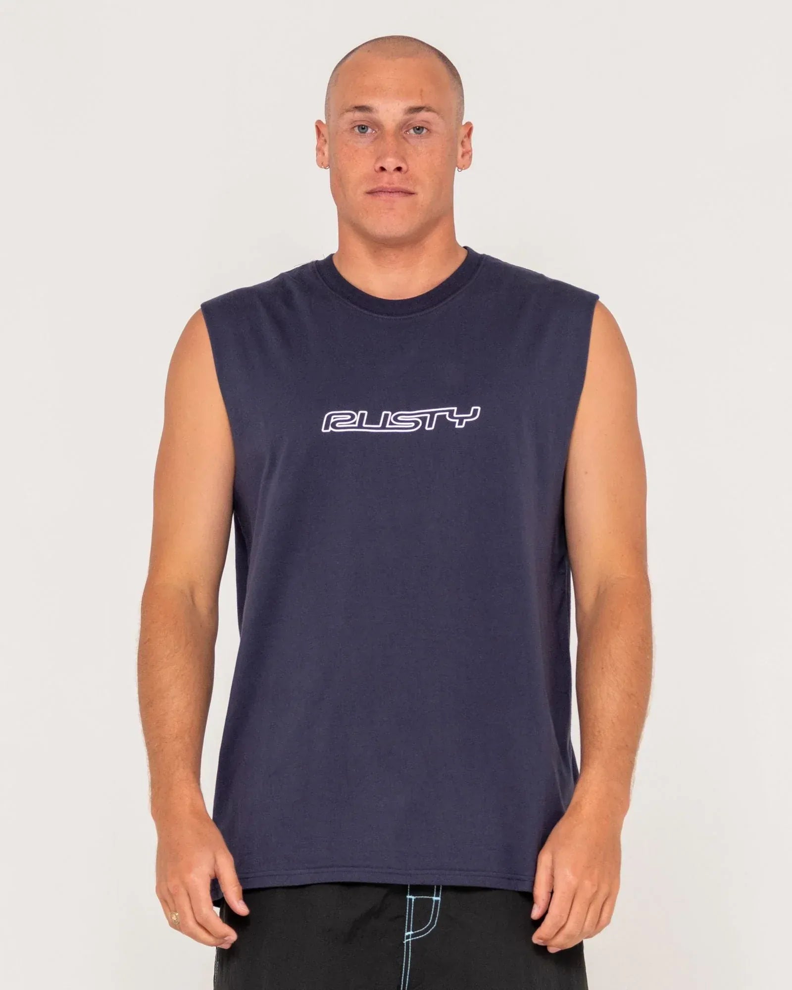 Rusty Rusty Flip Daddy Graphic Muscle - Navy Blue Rusty Flip Daddy Graphic Muscle - NVB Splash Swimwear