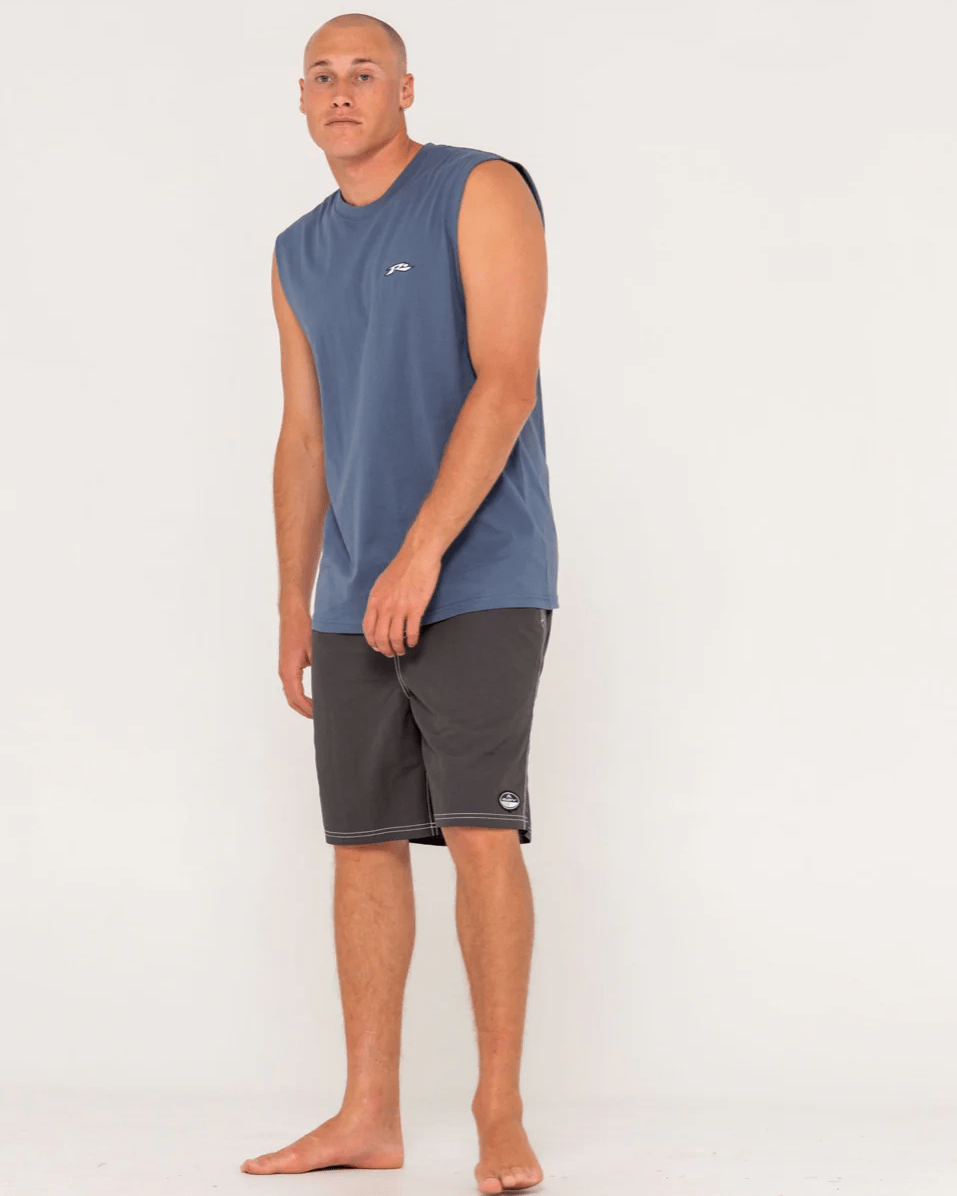 Rusty Rusty Registered Muscle - China Blue Rusty Flip Daddy Graphic Muscle - NVB Splash Swimwear