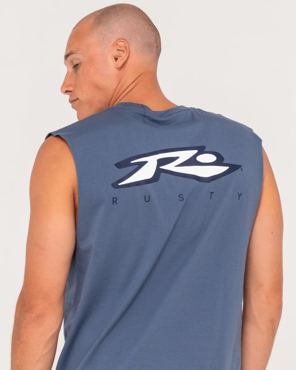 Rusty Rusty Registered Muscle - China Blue Rusty Flip Daddy Graphic Muscle - NVB Splash Swimwear