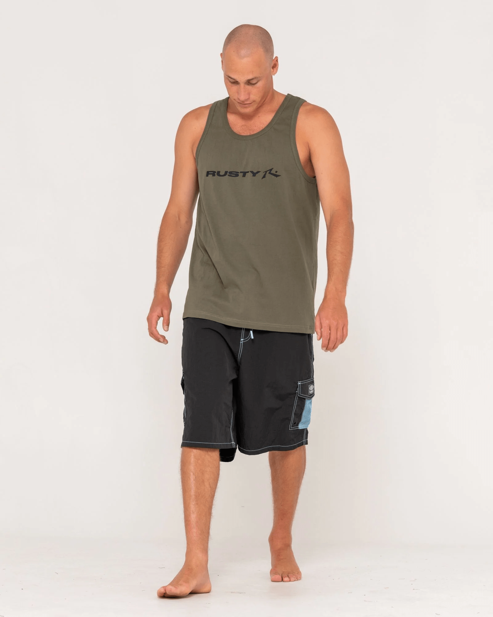 Rusty Rusty Vital Tank Rusty Flip Daddy Graphic Muscle - carbon Splash Swimwear