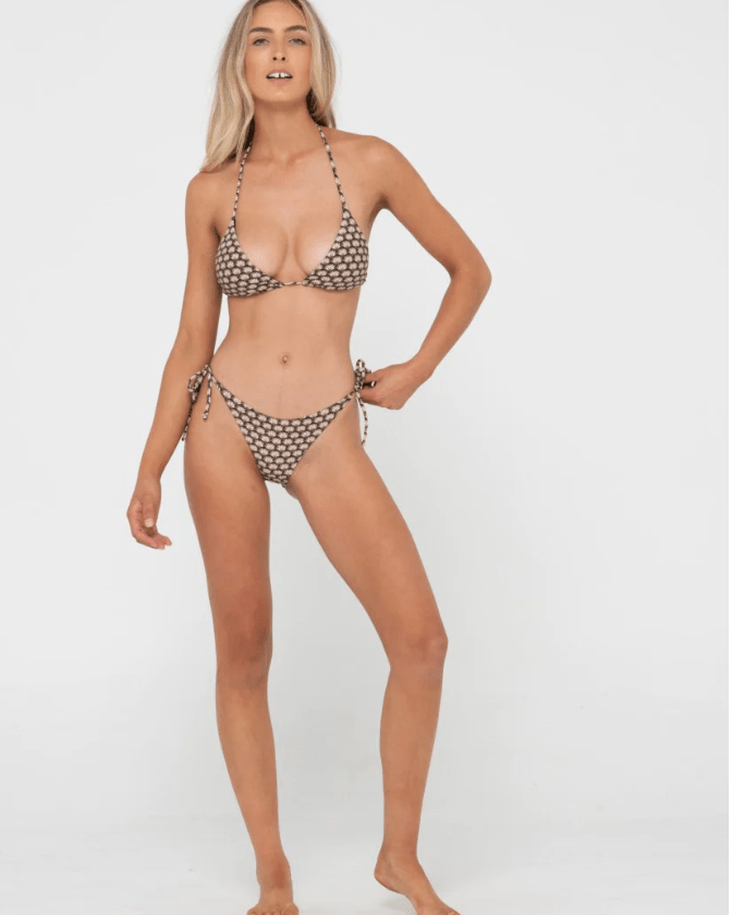 Rusty Bikini Bottoms Sorrento Midi Side Ties Bikini Pant - Black