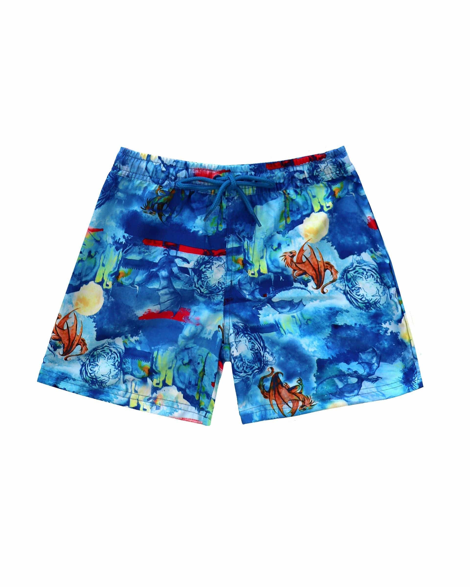 Salty Ink Kids Boys Cosmik Dragon Boardie Splash Swimwear kids