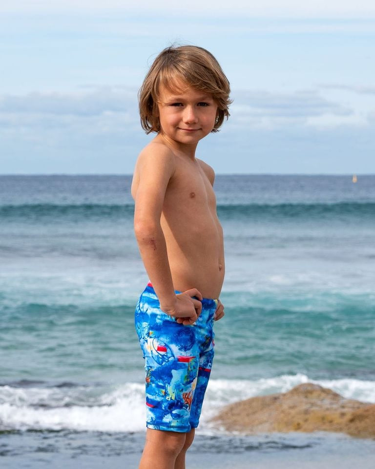 Salty Ink Kids Boys Cosmik Dragon Jammer Splash Swimwear kids