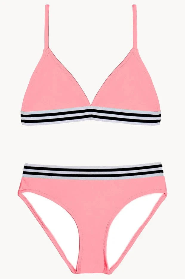 Salty Ink Kids Salty Ink Girls Salty Tri Bikini - Peach Salty Ink Girls Salty Tri Bikini - Peach Splash Swimwear