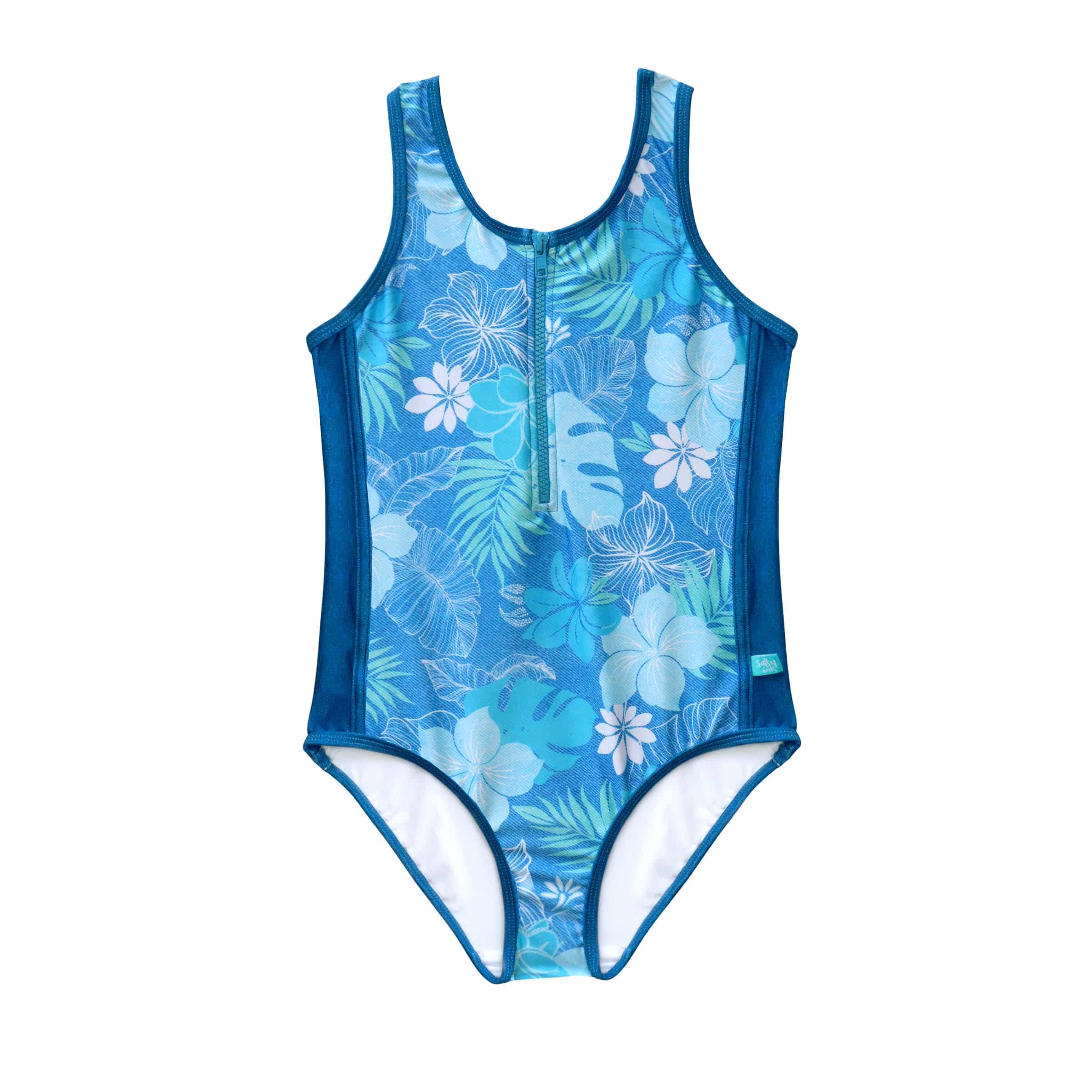 Salty Ink Kids Salty Ink Girls Tropicana One Piece - Blue Tropic Salty Ink Girls Tropicana One Piece - Blue Tropic Splash Swimwear