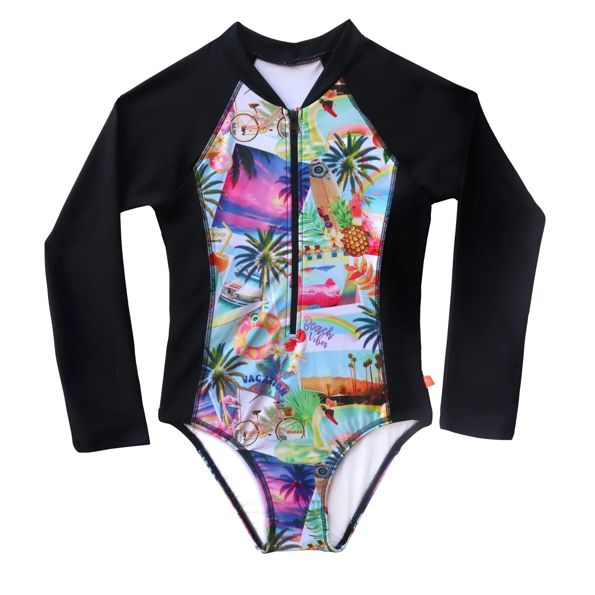 Salty Ink Kids Salty Ink Girls Vacay Long Sleeved Surfsuit - Vacay Salty Ink Girls Vacay Long Sleeved Surfsuit - Vacay Splash Swimwear