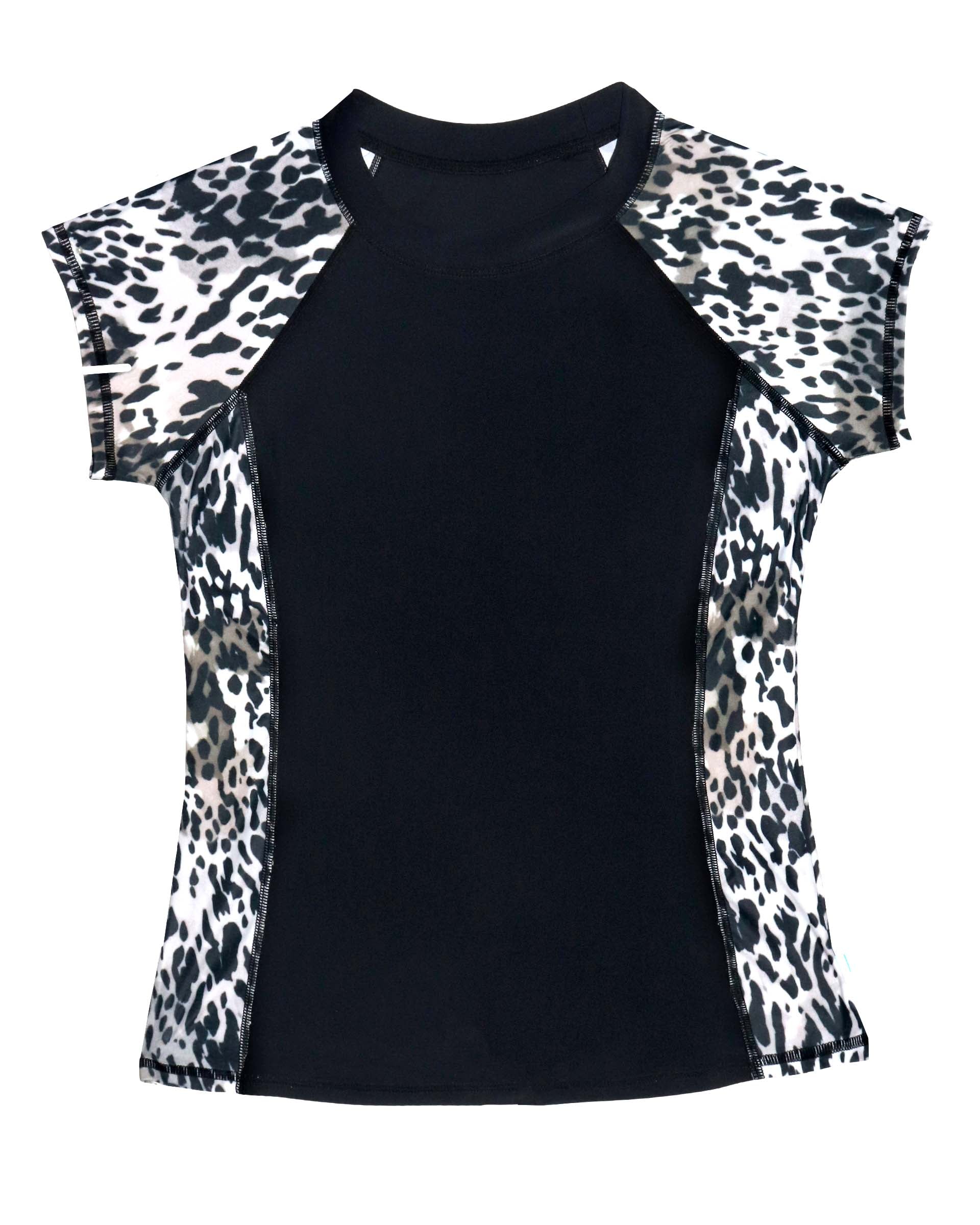 Salty Ink Ladies Salty Ink Ladies Short Sleeve Sunvest - Safari Salty Ink Ladies Short Sleeve Sunvest - Safari Splash Swimwear Swimwear