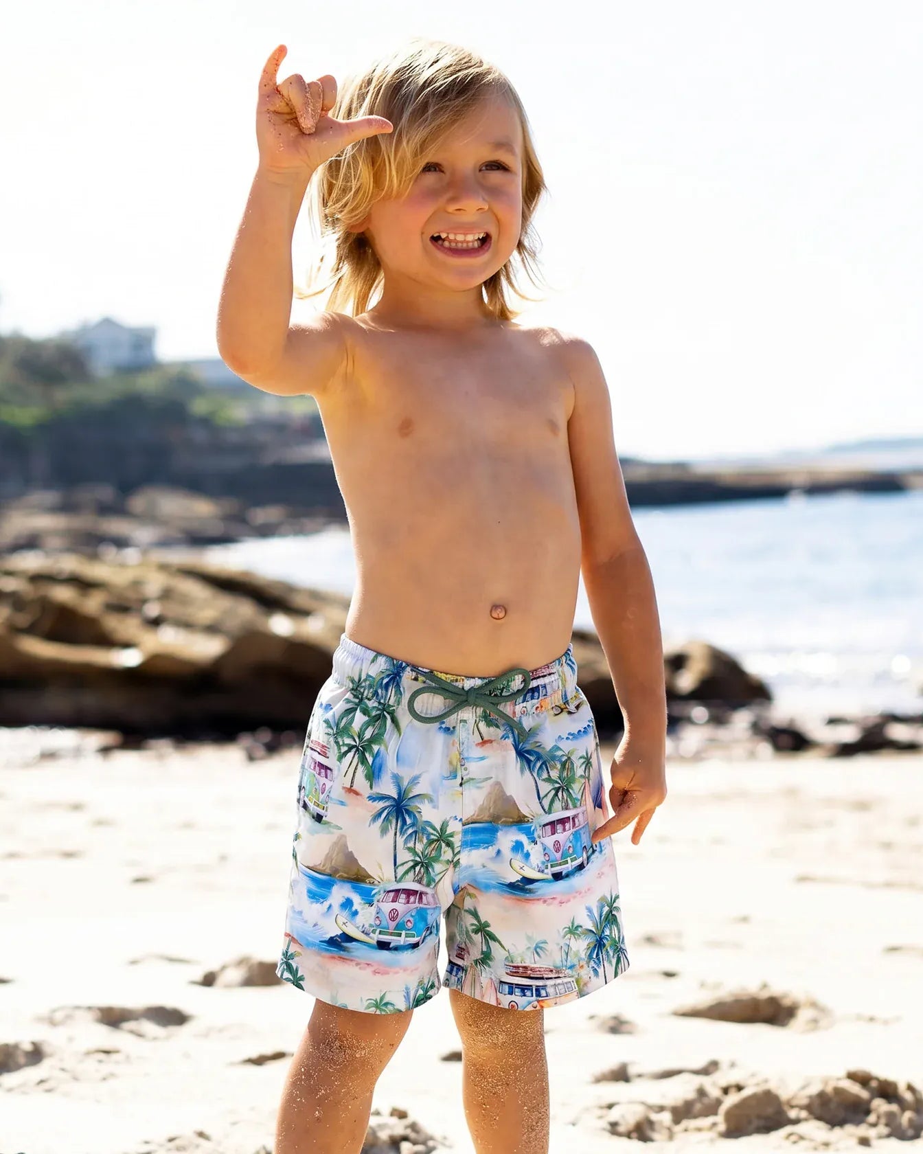 Salty Ink Salty Ink Boys Coastal Camper Boardie Salty Ink Boys Coastal Camper Boardie Splash Swimwear Boardshorts