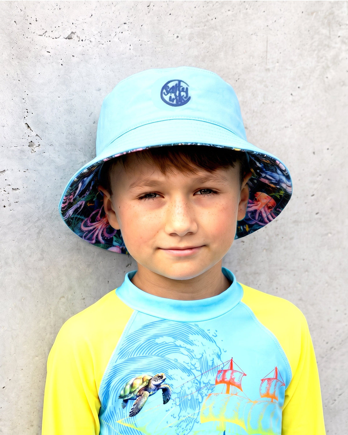 Salty Ink Salty Ink Boys Marina Mirage Sunhat Salty Ink Boys Marina Mirage Sunhat | Splash Swimwear Splash Swimwear Sunhat