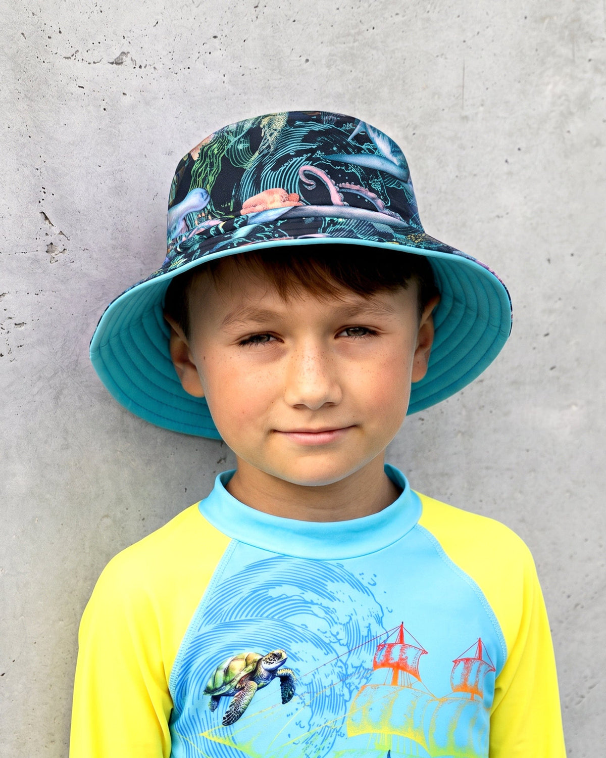Salty Ink Salty Ink Boys Marina Mirage Sunhat Salty Ink Boys Marina Mirage Sunhat | Splash Swimwear Splash Swimwear Sunhat