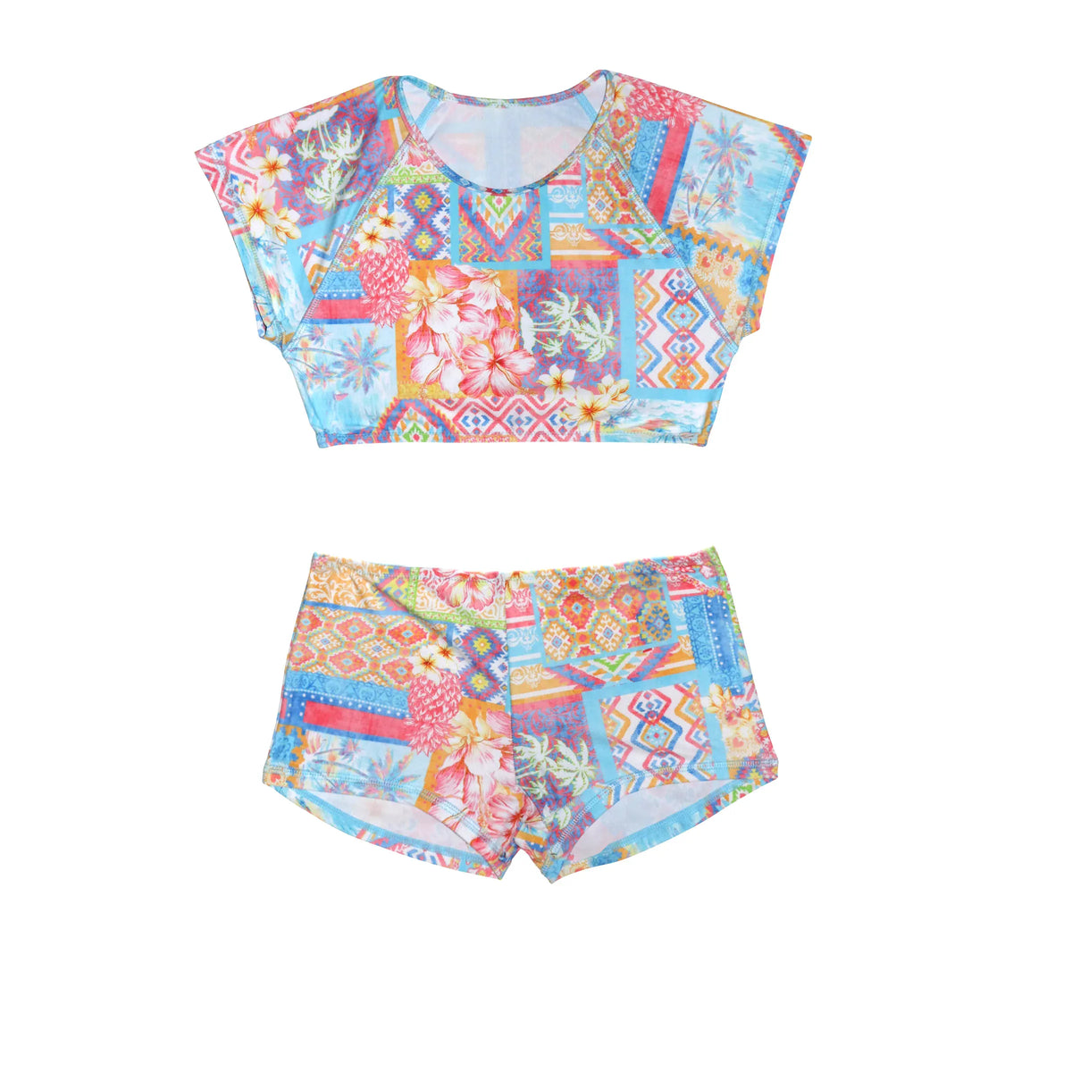 Salty Ink Salty Ink Camp Cove Boyleg Crop Bikini - Summer Salty Ink Camp Cove Boyleg Crop Bikini - Summer Splash Swimwear Kids Swimwear