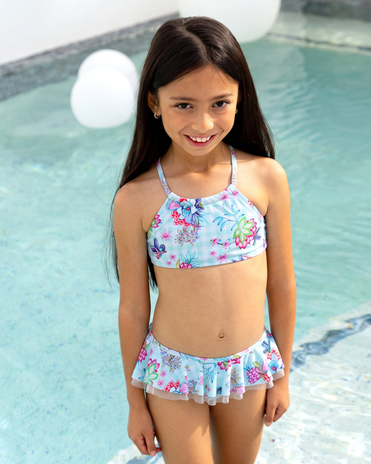 Salty Ink Salty Ink Toddler Girls Miss Meadow Bikini - Minty Salty Ink Toddler Girls Miss Meadow Bikini - Minty Splash Swimwear Two Piece