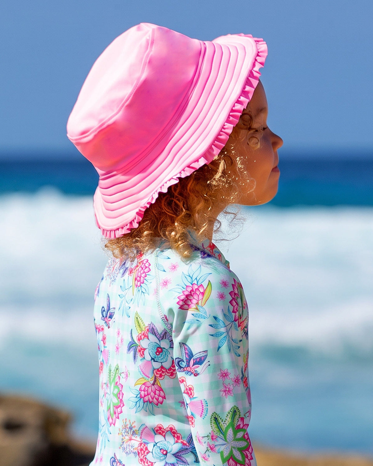 Salty Ink Salty Ink Toddler Girls Miss Meadow Sunhat - Minty Salty Ink Toddler Girls Miss Meadow Sunhat - Minty Splash Swimwear Sunhat