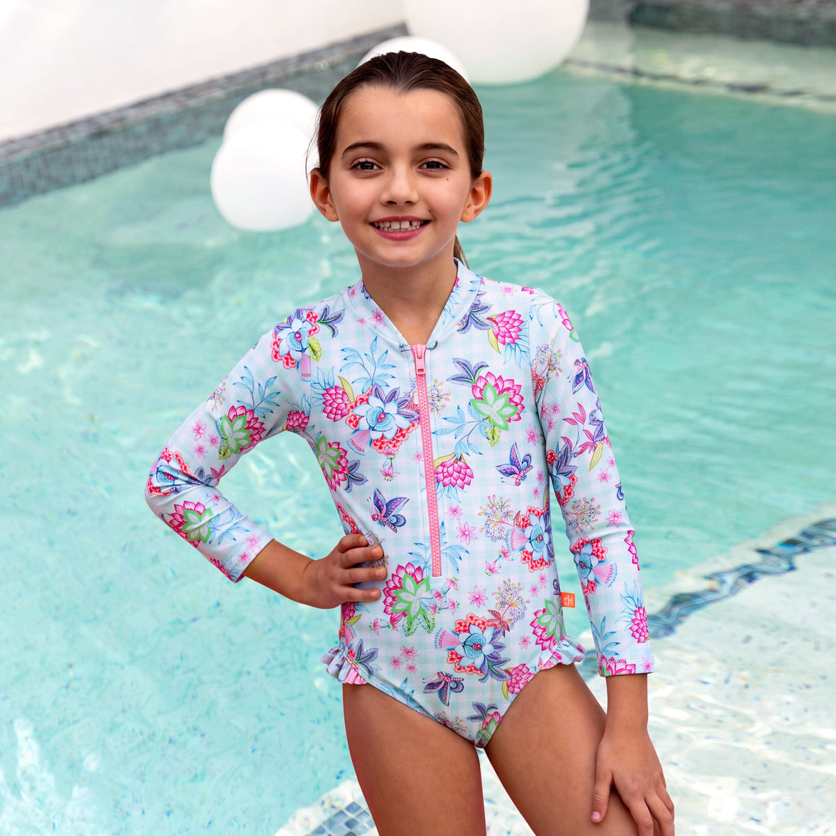 Salty Ink Salty Ink Toddler Girls Miss Meadow Sunsuit - Minty Salty Ink Toddler Girls Miss Meadow Sunsuit - Minty Splash Swimwear Sunsuit