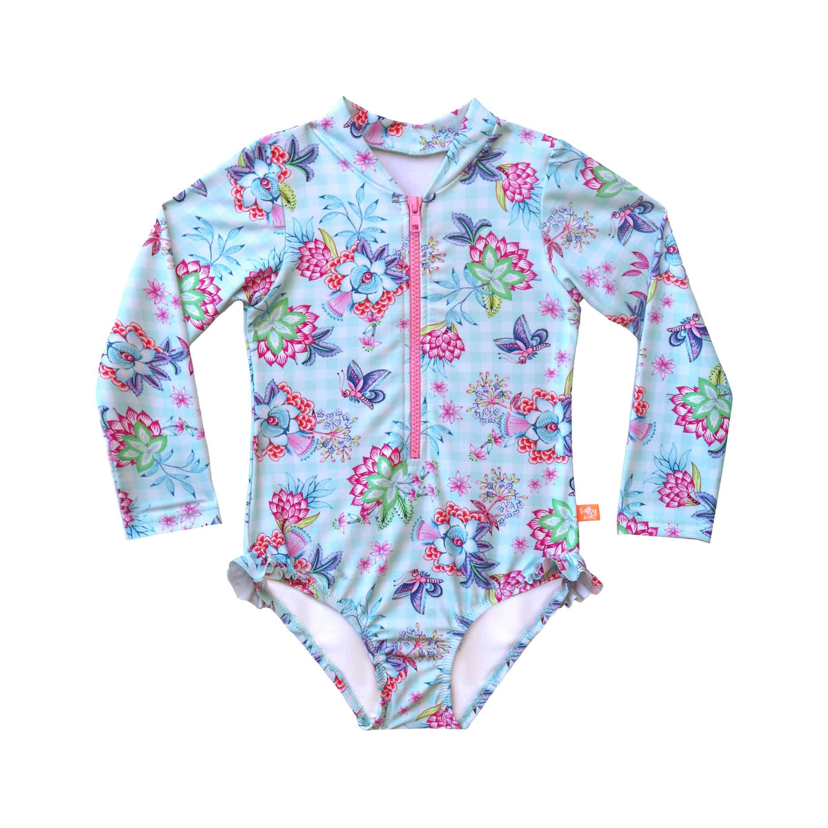 Salty Ink Salty Ink Toddler Girls Miss Meadow Sunsuit - Minty Salty Ink Toddler Girls Miss Meadow Sunsuit - Minty Splash Swimwear Sunsuit