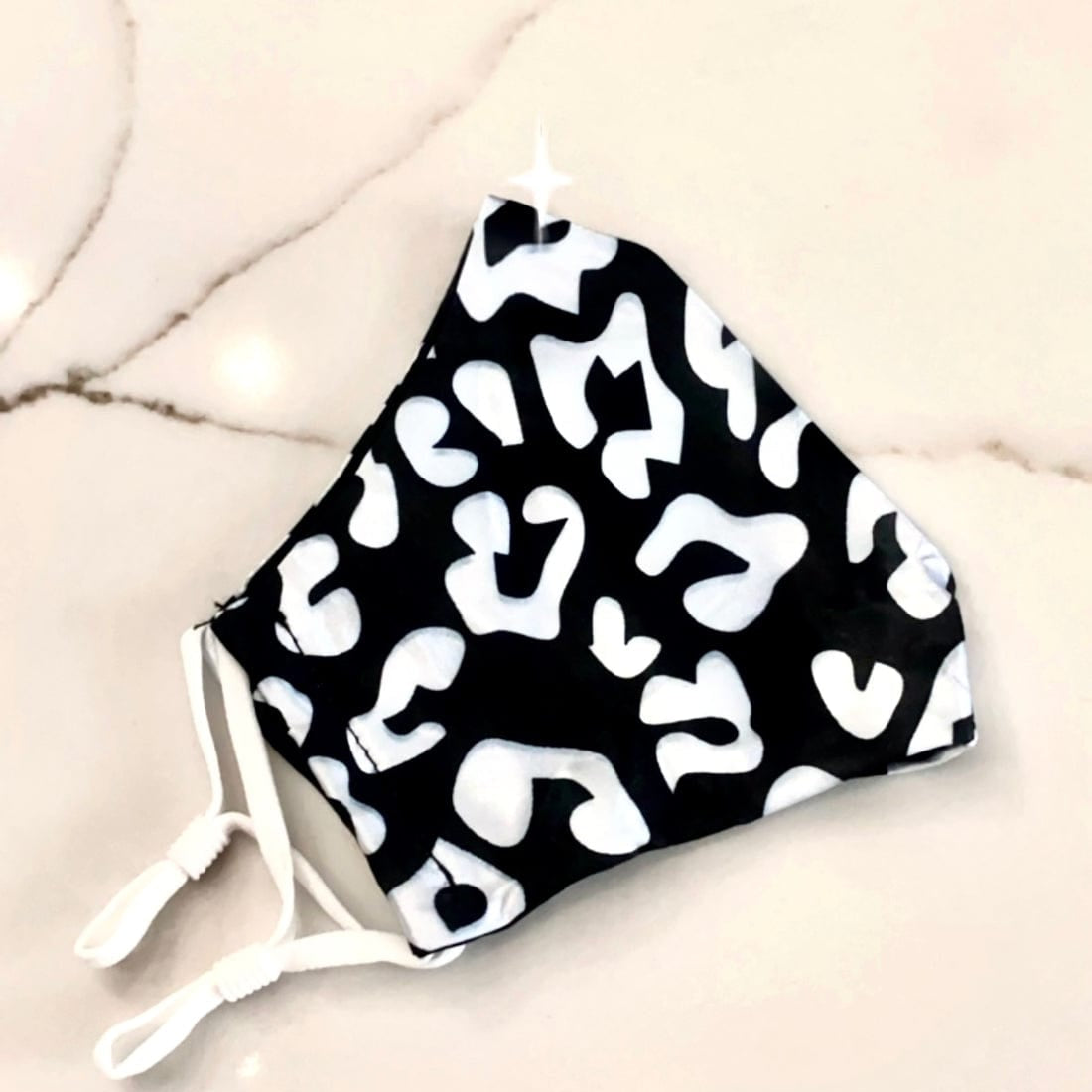 Salty Safari Double Silk Face Mask FM-43 Splash Swimwear Masks Black Leopard 1000011773