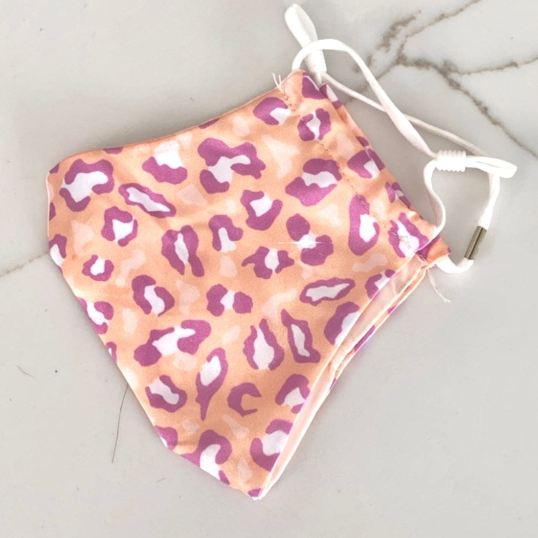 Salty Safari Double Silk Face Mask FM-44 Splash Swimwear Masks Peachie Pink Leopard 1000011771