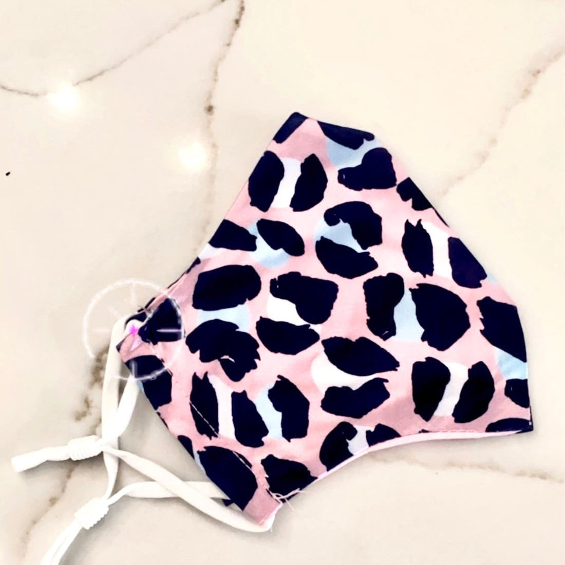 Salty Safari Double Silk Face Mask FM-42 Splash Swimwear Masks Pink Navy Leopard 1000011772