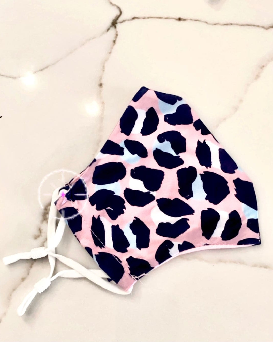 Salty Safari Double Silk Face Mask FM-42 Splash Swimwear Masks Pink Navy Leopard 1000011772