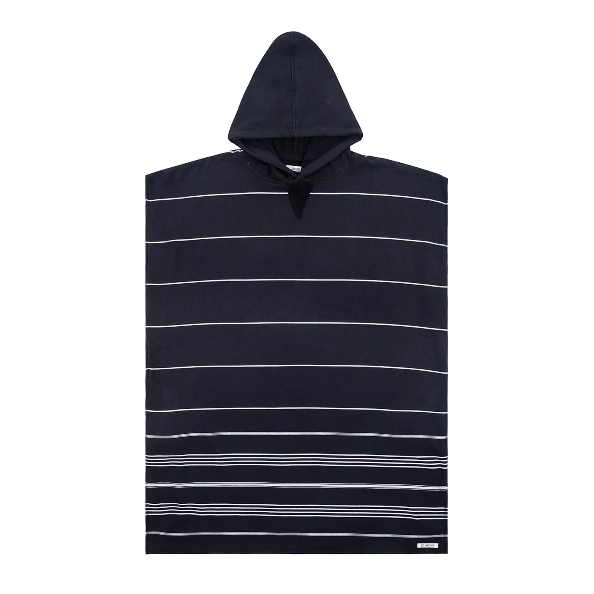 Sand Cloud Sand Cloud Classic Stripe Hooded Poncho Beach Towell -Black SCS22PON003BLKOS Sand Cloud Classic Stripe Hooded Poncho Beach Towell -Black Splash Swimwear